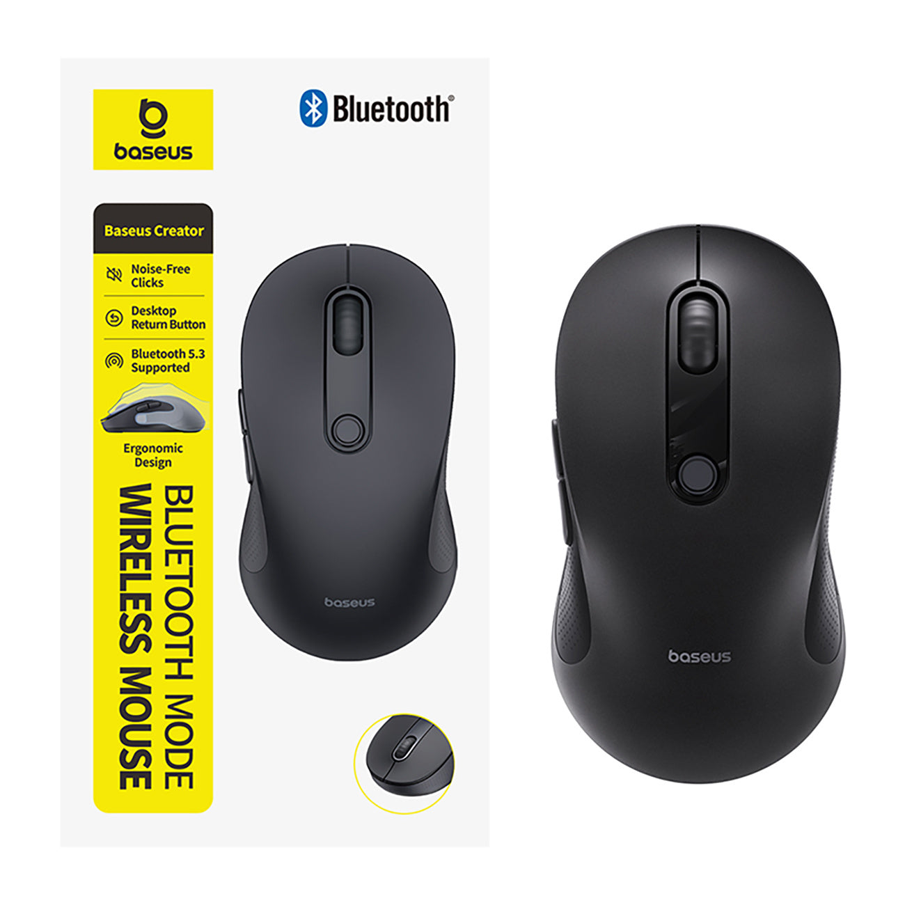 Baseus F02 Mysz bezprzewodowa ergonomiczna Bluetooth