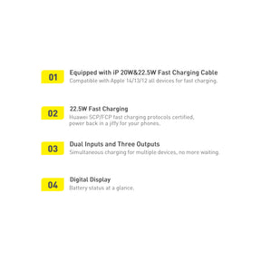 Powerbank 10000mAh 20W Baseus Qpow Pro Overseas Edition + kabel USB-C 3A