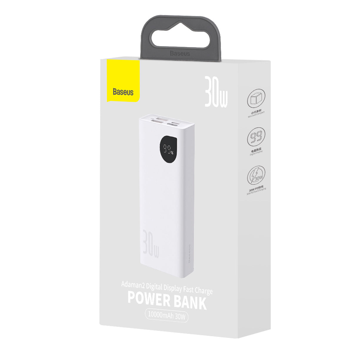 Powerbank Baseus Adaman2 z wyświetlaczem cyfrowym 2x USB-A / 1x USB-C 10000mAh 30W