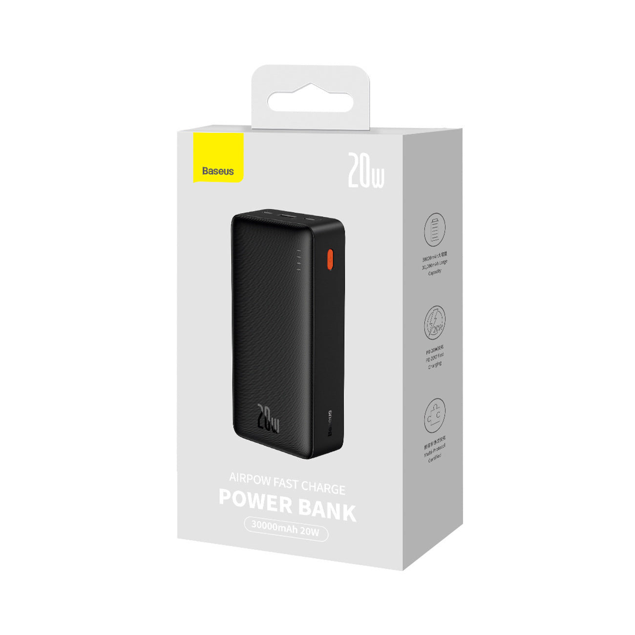 Powerbank Baseus Airpow Fast Charge 20W 30000mAh z kablem USB-C