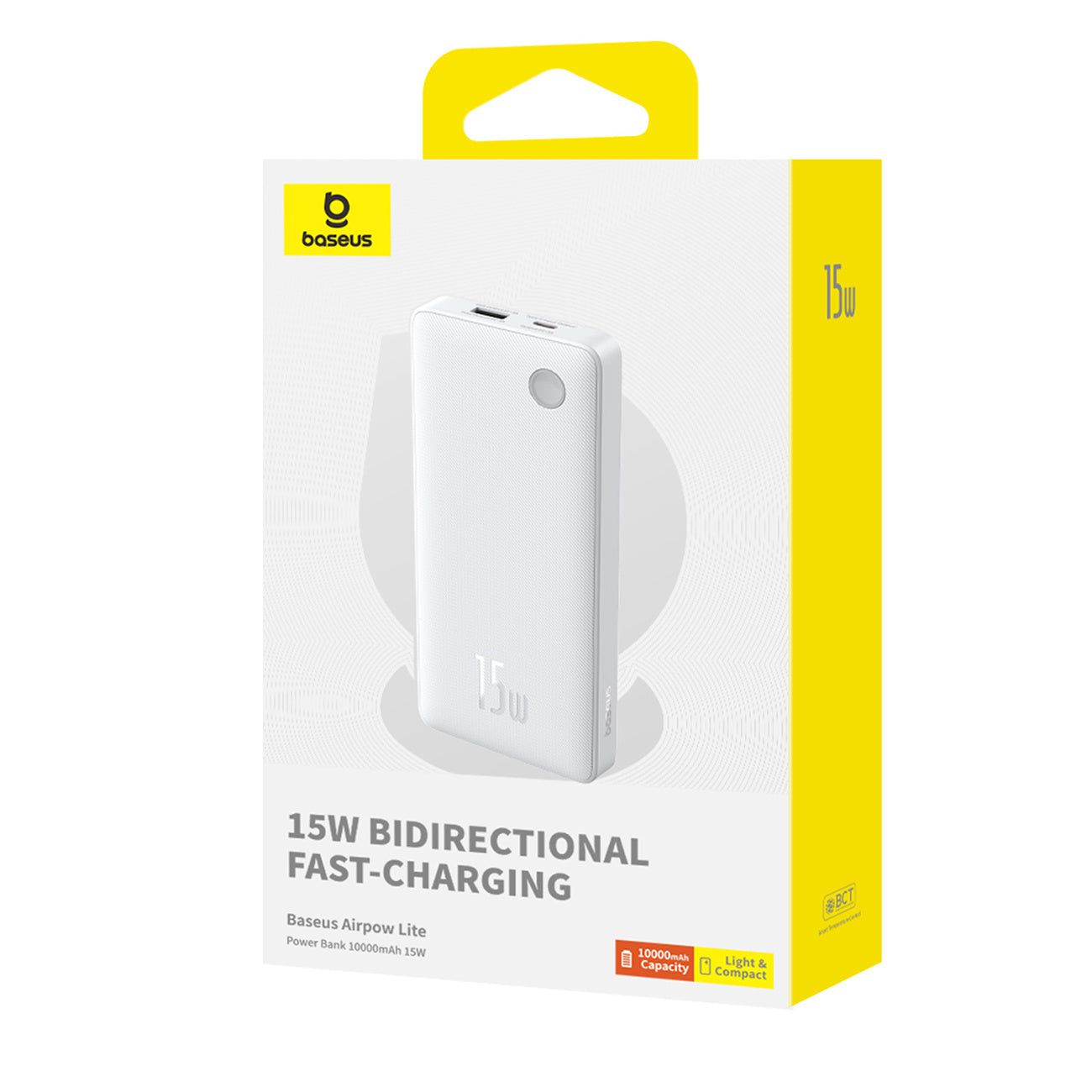 Powerbank Baseus Airpow Lite 10000mAh 15W z kablem Baseus Simple USB-A – USB-C 30cm