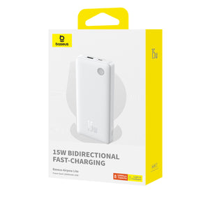 Powerbank Baseus Airpow Lite 10000mAh 15W z kablem Baseus Simple USB-A – USB-C 30cm