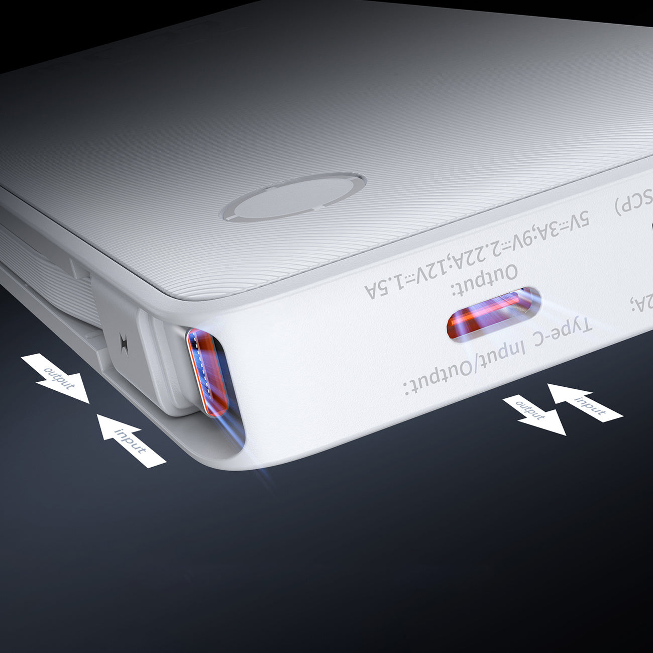 Powerbank Baseus Airpow Lite 10000mAh 22,5W z wbudowanymi kablami USB-C i Lightning