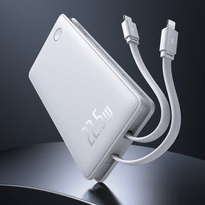 Powerbank Baseus Airpow Lite 10000mAh 22,5W z wbudowanymi kablami USB-C i Lightning