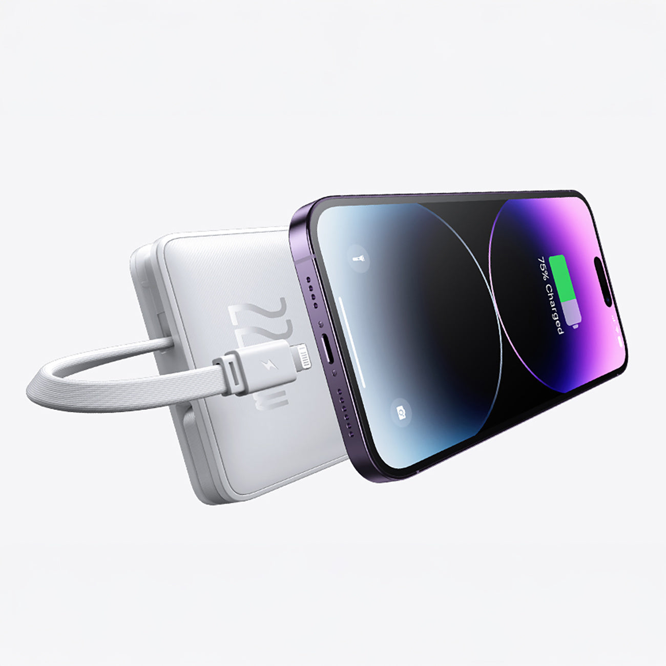 Powerbank Baseus Airpow Lite 10000mAh 22,5W z wbudowanymi kablami USB-C i Lightning