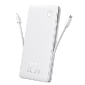 Powerbank Baseus Airpow Lite 10000mAh 22,5W z wbudowanymi kablami USB-C i Lightning