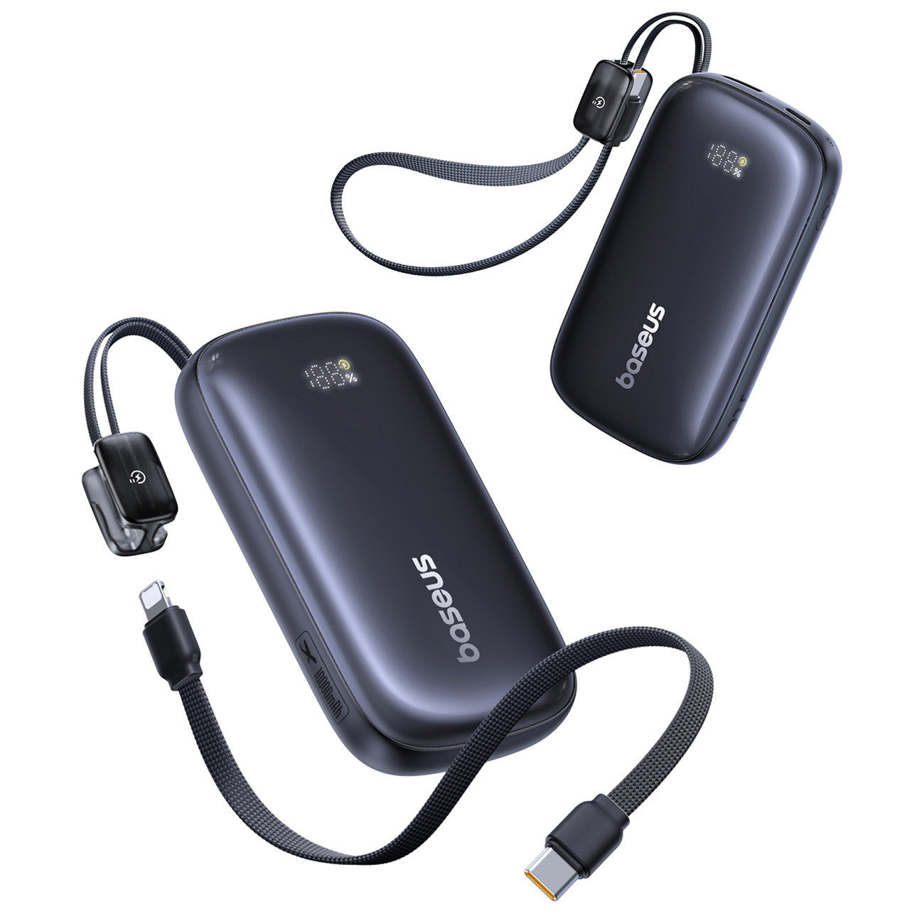 Baseus EnerFill FC21 QPow3 Ultra Powerbank 10000mAh 22.5W z wyświetlaczem cyfrowym i odłączanym kablem