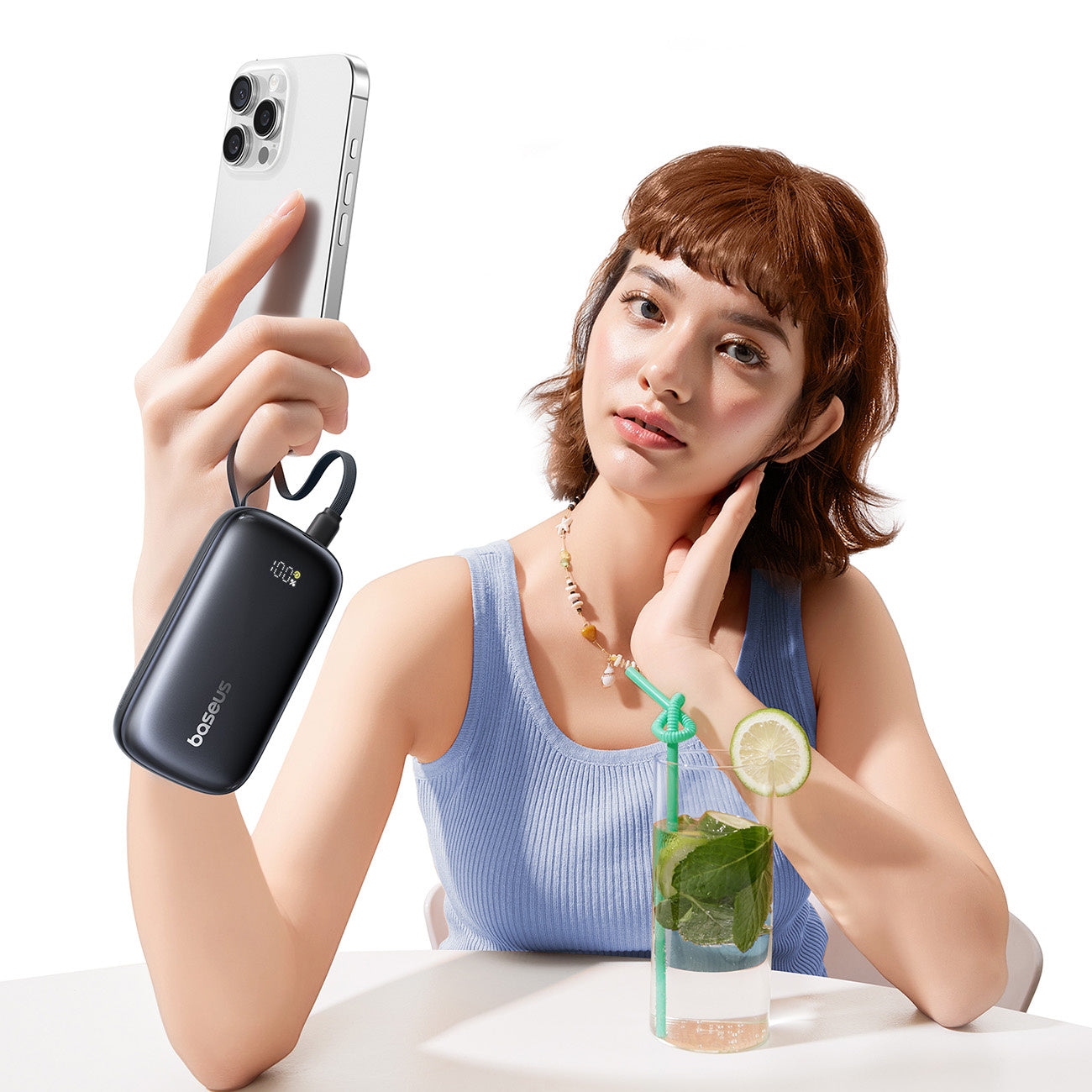 Baseus EnerFill FC21 QPow3 Ultra Powerbank 10000mAh 22.5W z wyświetlaczem cyfrowym i odłączanym kablem