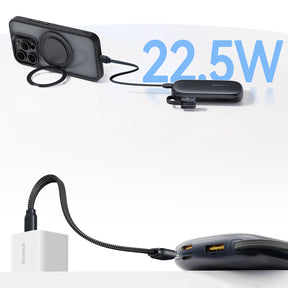 Baseus EnerFill FC21 QPow3 Ultra Powerbank 10000mAh 22.5W z wyświetlaczem cyfrowym i odłączanym kablem