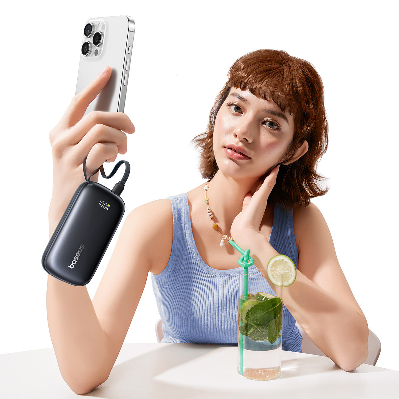 Baseus EnerFill FC21 Qpow 3 Ultra Powerbank 10000mAh 45W z kablem-smyczą