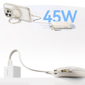 Powerbank Baseus EnerFill FC21 Qpow 3 Ultra 10000mAh 45W z wyświetlaczem cyfrowym z odłączanym kablem USB-C – Lightning