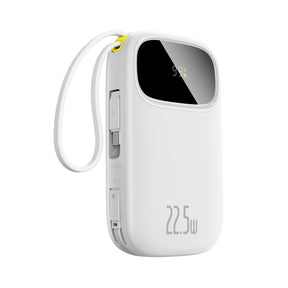 Powerbank Baseus EnerFill FC31 20000mAh 22.5W z wyświetlaczem cyfrowym i 2 wbudowanymi kablami (USB-C + Lightning)