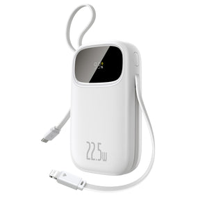 Powerbank Baseus EnerFill FC31 20000mAh 22.5W z wyświetlaczem cyfrowym i 2 wbudowanymi kablami (USB-C + Lightning)