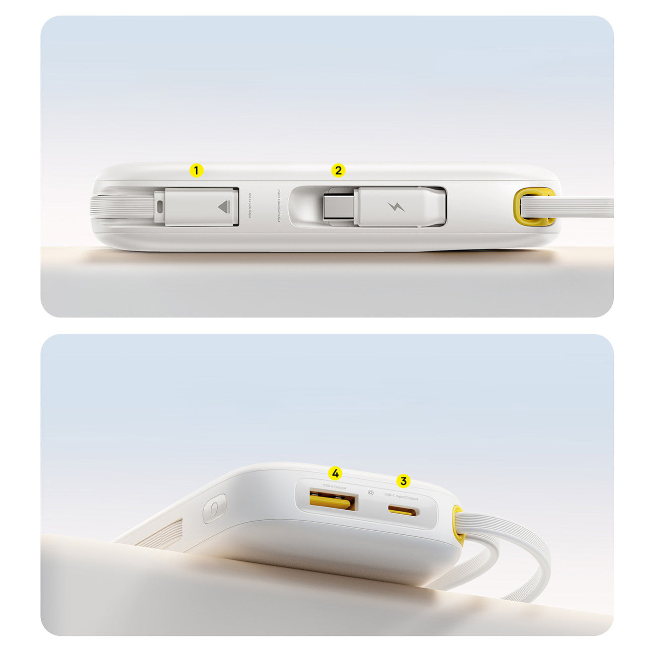 Powerbank Baseus EnerFill FC31 20000mAh 22.5W z wyświetlaczem cyfrowym i 2 wbudowanymi kablami (USB-C + Lightning)