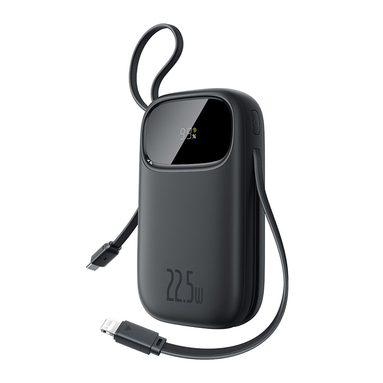 Powerbank Baseus EnerFill FC31 QPow3 10000mAh 22.5W z wyświetlaczem cyfrowym i 2 wbudowanymi kablami (USB-C + Lightning)
