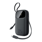 Powerbank Baseus EnerFill FC31 QPow3 10000mAh 22.5W z wyświetlaczem cyfrowym i 2 wbudowanymi kablami (USB-C + Lightning)