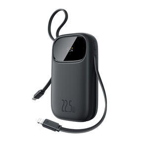Powerbank Baseus EnerFill FC31 QPow3 10000mAh 22.5W z wyświetlaczem cyfrowym i 2 wbudowanymi kablami (USB-C + Lightning)