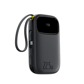 Powerbank Baseus EnerFill FC31 QPow3 10000mAh 22.5W z wyświetlaczem cyfrowym i 2 wbudowanymi kablami (USB-C + Lightning)