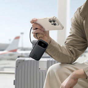Powerbank Baseus EnerFill FC31 QPow3 10000mAh 22.5W z wyświetlaczem cyfrowym i 2 wbudowanymi kablami (USB-C + Lightning)