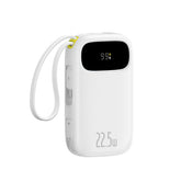 Baseus EnerFill FC31 QPow3 Powerbank 10000mAh 22.5W z wyświetlaczem cyfrowym i 2 wbudowanymi kablami