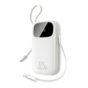 Baseus EnerFill FC31 QPow3 Powerbank 10000mAh 22.5W z wyświetlaczem cyfrowym i 2 wbudowanymi kablami