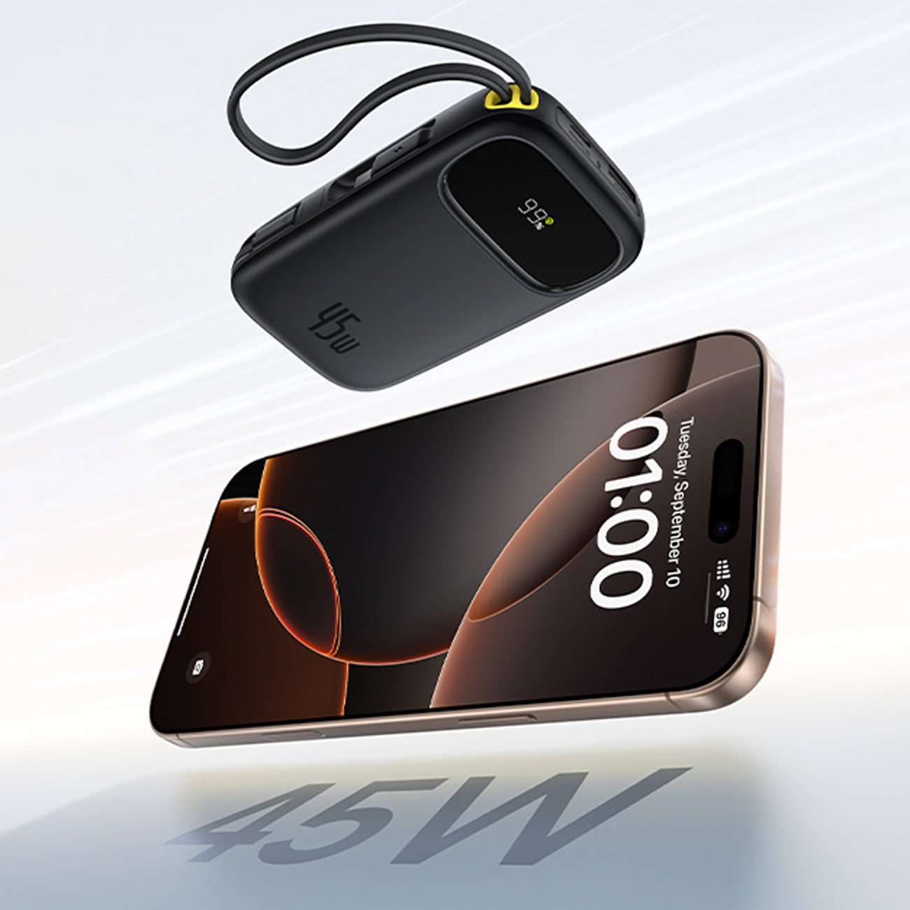 Powerbank Baseus EnerFill FC31 QPow3 10000mAh 45W z kablami USB-C i Lightning