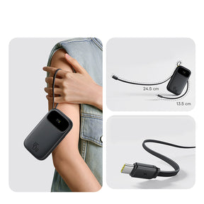 Powerbank Baseus EnerFill FC31 QPow3 10000mAh 45W z wyświetlaczem cyfrowym z 2 wbudowanymi kablami USB-C