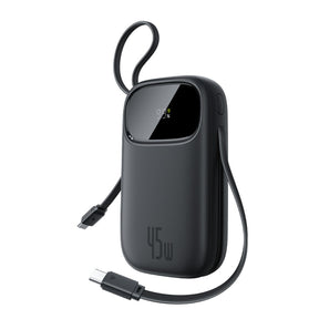 Powerbank Baseus EnerFill FC31 QPow3 10000mAh 45W z wyświetlaczem cyfrowym z 2 wbudowanymi kablami USB-C