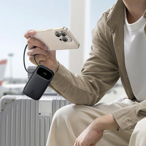 Powerbank Baseus EnerFill FC31 QPow3 10000mAh 45W z wyświetlaczem cyfrowym z 2 wbudowanymi kablami USB-C