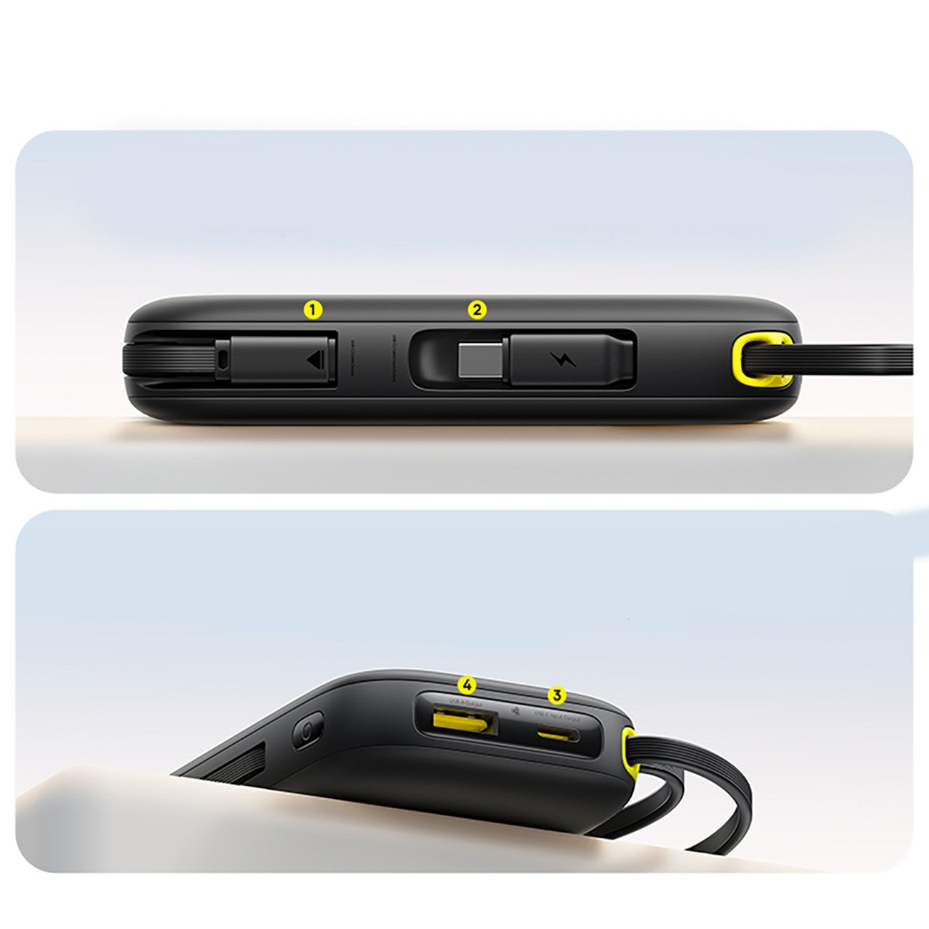 Powerbank Baseus EnerFill FC31 QPow3 10000mAh 45W z wyświetlaczem cyfrowym z 2 wbudowanymi kablami USB-C