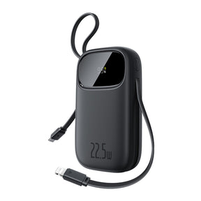 Powerbank Baseus EnerFill FC31 QPow3 20000mAh 22.5W z wyświetlaczem cyfrowym i 2 wbudowanymi kablami (USB-C + Lightning)