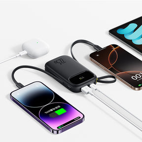 Powerbank Baseus EnerFill FC31 QPow3 20000mAh 22.5W z wyświetlaczem cyfrowym i 2 wbudowanymi kablami (USB-C + Lightning)