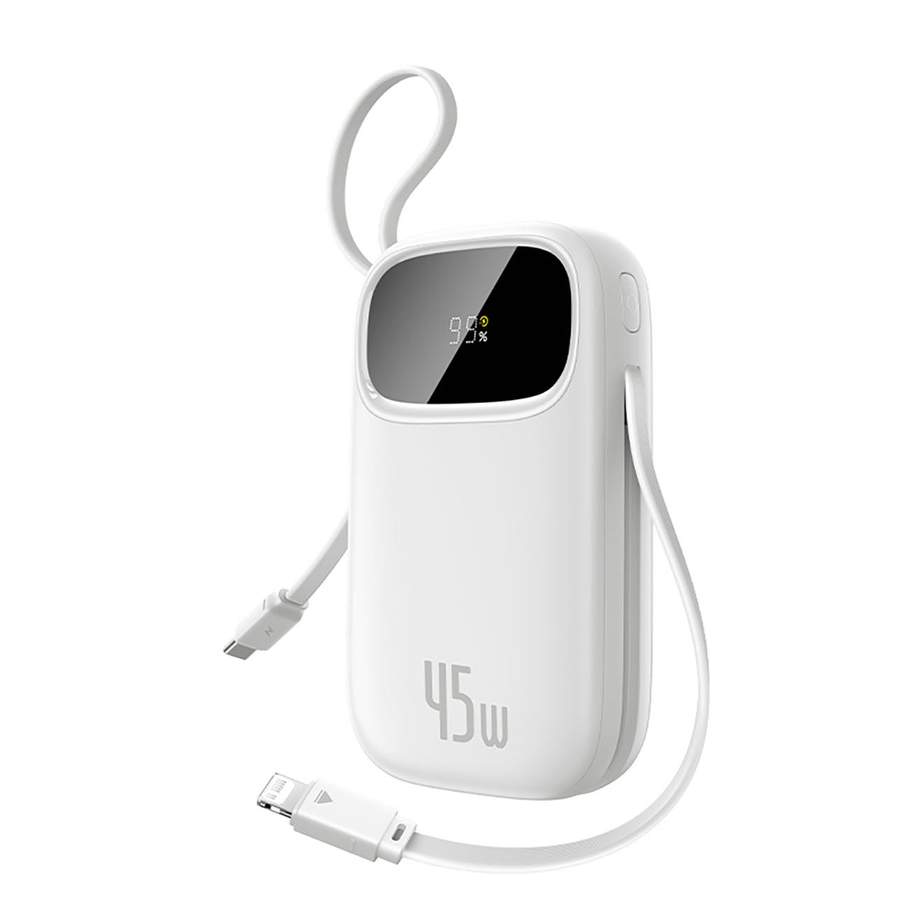 Powerbank Baseus EnerFill FC31 QPow3 20000mAh 45W z wyświetlaczem cyfrowym i 2 wbudowanymi kablami (USB-C + Lightning)