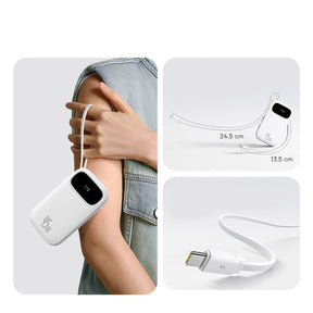 Baseus EnerFill FC31 QPow3 Powerbank 20000mAh 45W z wyświetlaczem cyfrowym i 2 wbudowanymi kablami USB-C