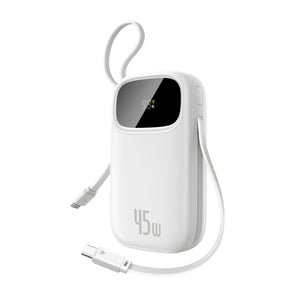 Baseus EnerFill FC31 QPow3 Powerbank 20000mAh 45W z wyświetlaczem cyfrowym i 2 wbudowanymi kablami USB-C