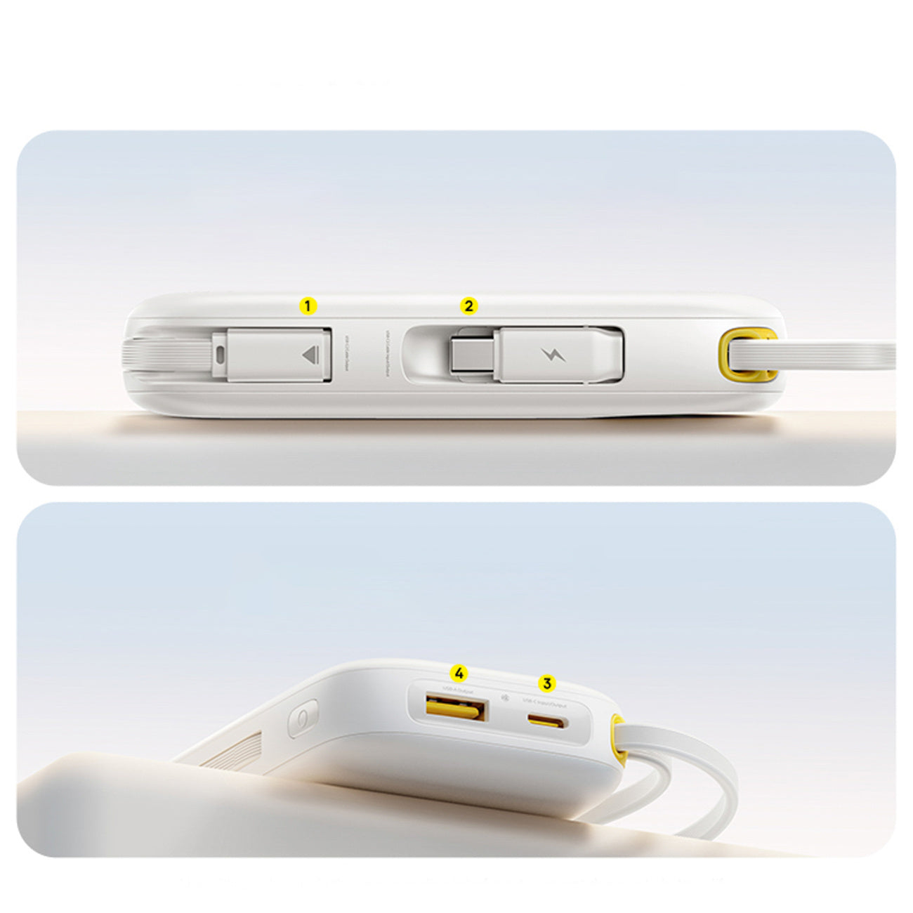 Baseus EnerFill FC31 QPow3 Powerbank 20000mAh 45W z wyświetlaczem cyfrowym i 2 wbudowanymi kablami USB-C