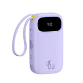 Powerbank Baseus EnerFill FC31 QPow3 20000mAh 45W z wyświetlaczem z kablami USB-C i Lightning