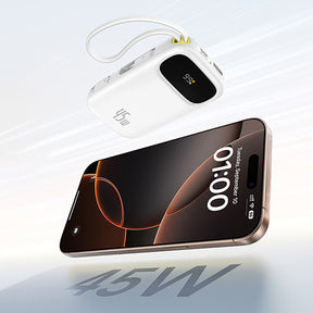 Baseus EnerFill FC31 Qpow 3 Powerbank 10000mAh 45W z wyświetlaczem cyfrowym z kablami USB-C i Lightning