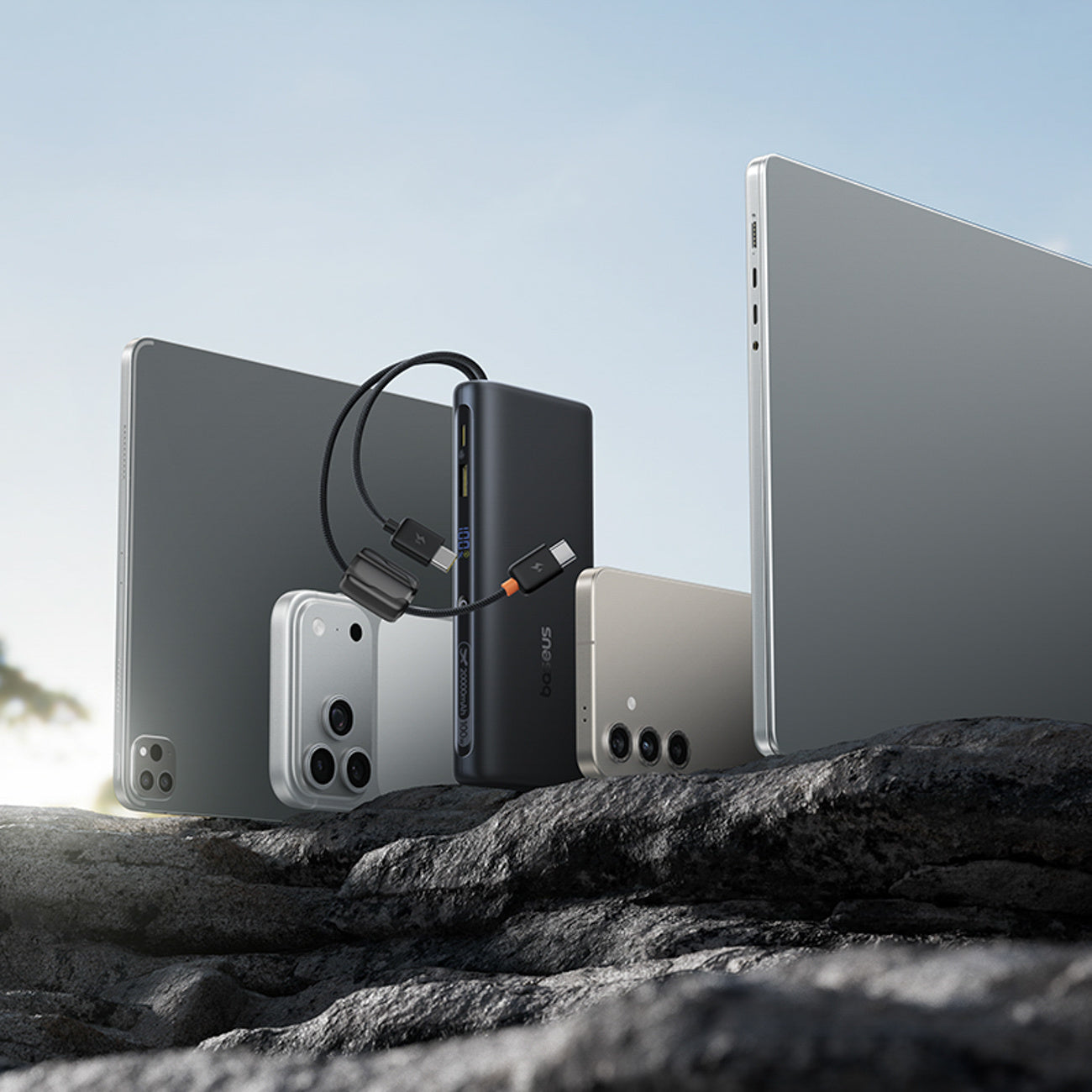 Powerbank Baseus EnerFill FC41 20000mAh 100W z wyświetlaczem cyfrowym i wbudowanym podwójnym kablem USB-C