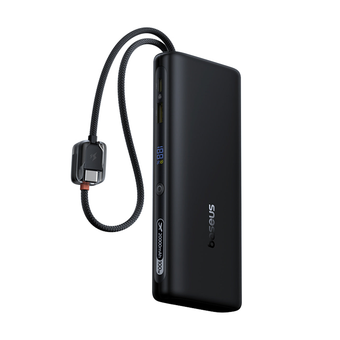 Powerbank Baseus EnerFill FC41 20000mAh 100W z wyświetlaczem cyfrowym i wbudowanym podwójnym kablem USB-C