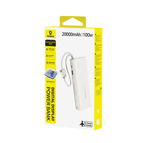 Baseus EnerFill FC41 Powerbank 20000mAh 100W z wyświetlaczem cyfrowym i dwoma wbudowanymi kablami USB-C