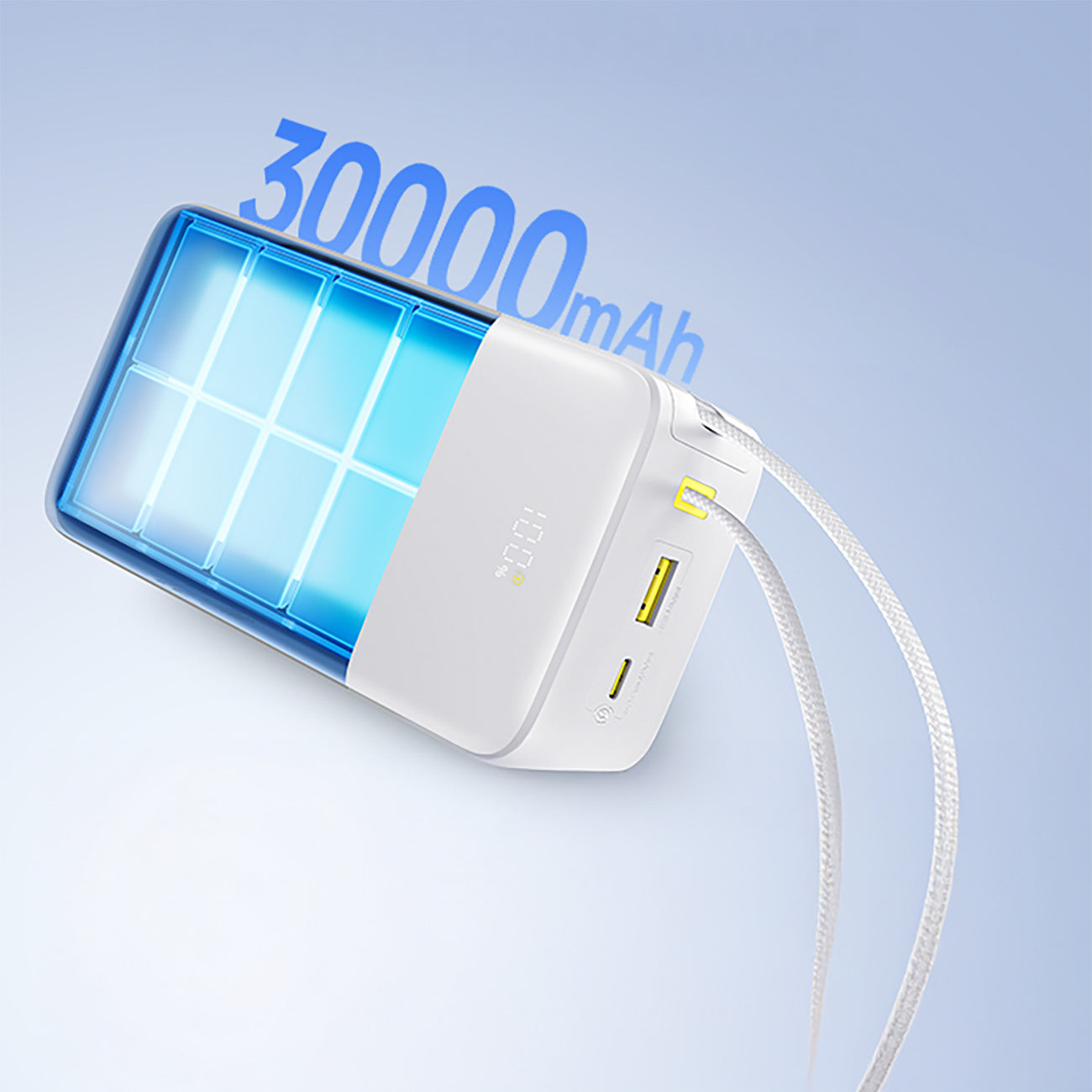 Baseus EnerFill FC51 Bipow 2 Pro Powerbank 30000mAh 22.5W z wbudowanym kablem USB-C