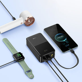 Baseus EnerFill FC51 Bipow 2 Pro Powerbank 30000mAh 22.5W z wyświetlaczem cyfrowym z wbudowanym kablem USB-C