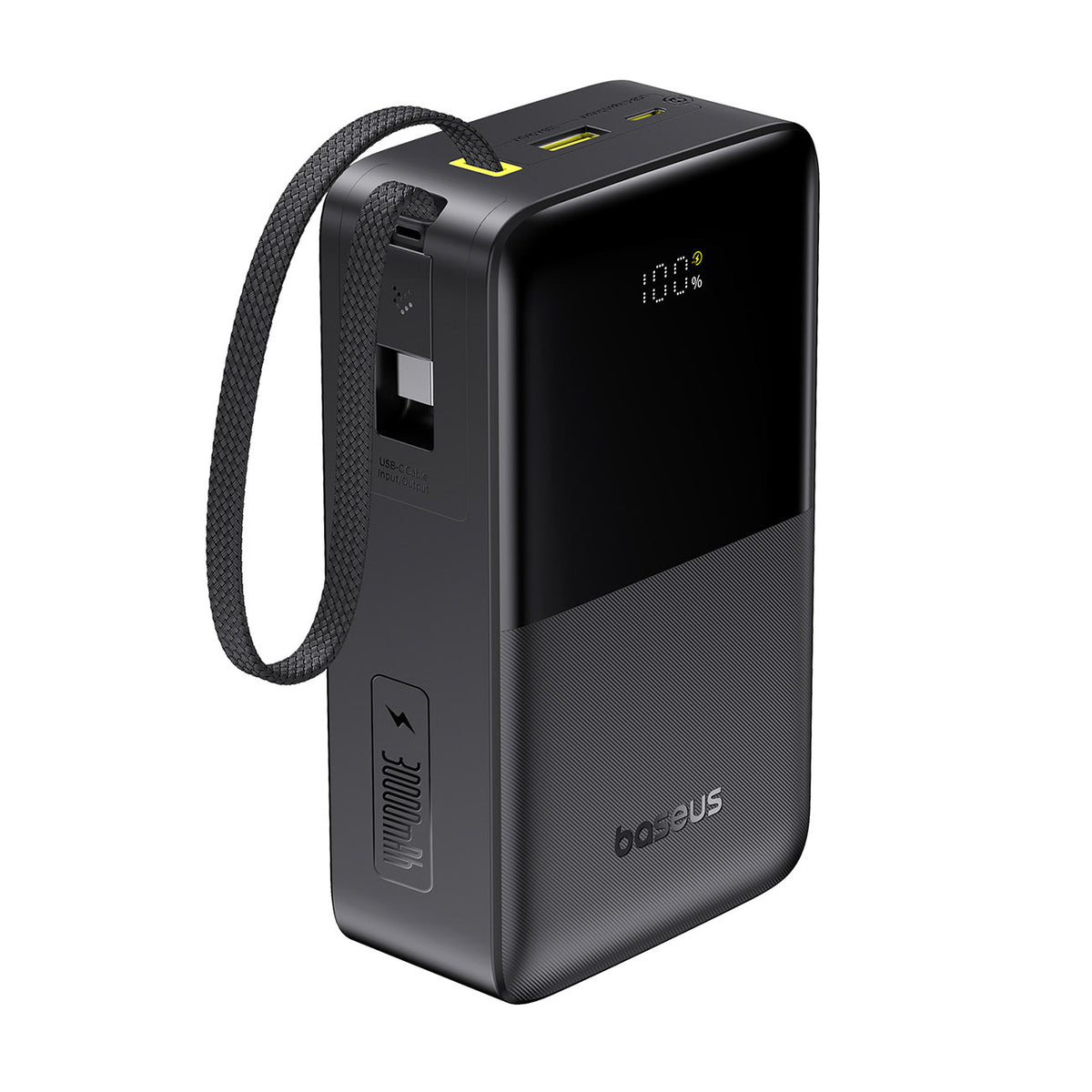 Baseus EnerFill FC51 Bipow 2 Pro Powerbank 30000mAh 22.5W z wyświetlaczem cyfrowym z wbudowanym kablem USB-C