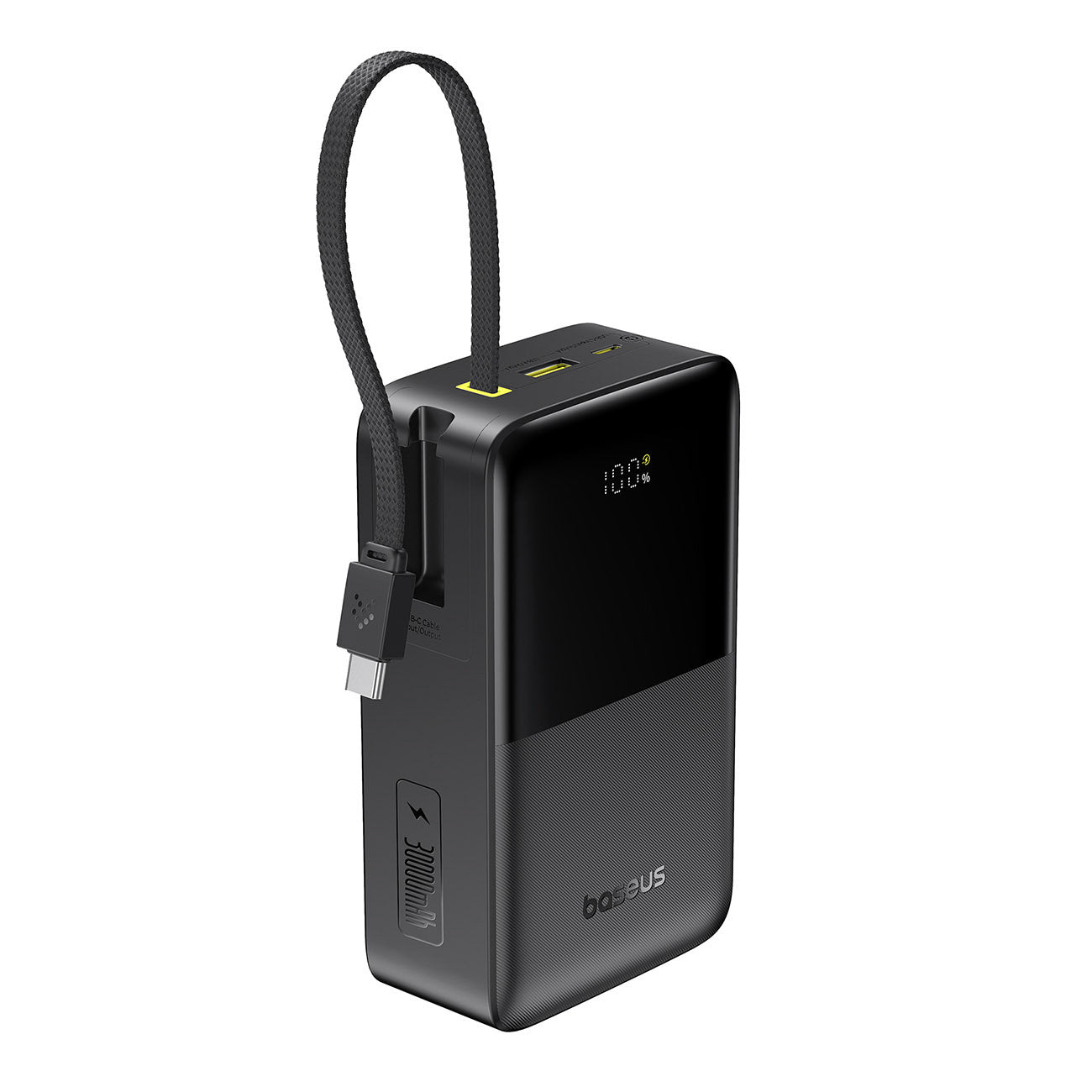 Baseus EnerFill FC51 Bipow 2 Pro Powerbank 30000mAh 22.5W z wyświetlaczem cyfrowym z wbudowanym kablem USB-C