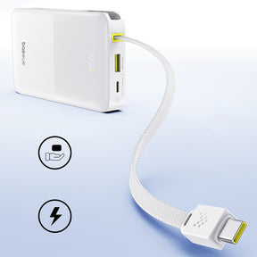 Baseus EnerFill FC51 Bipow2 Pro Powerbank 10000mAh 22.5W z wyświetlaczem cyfrowym i wbudowanym kablem