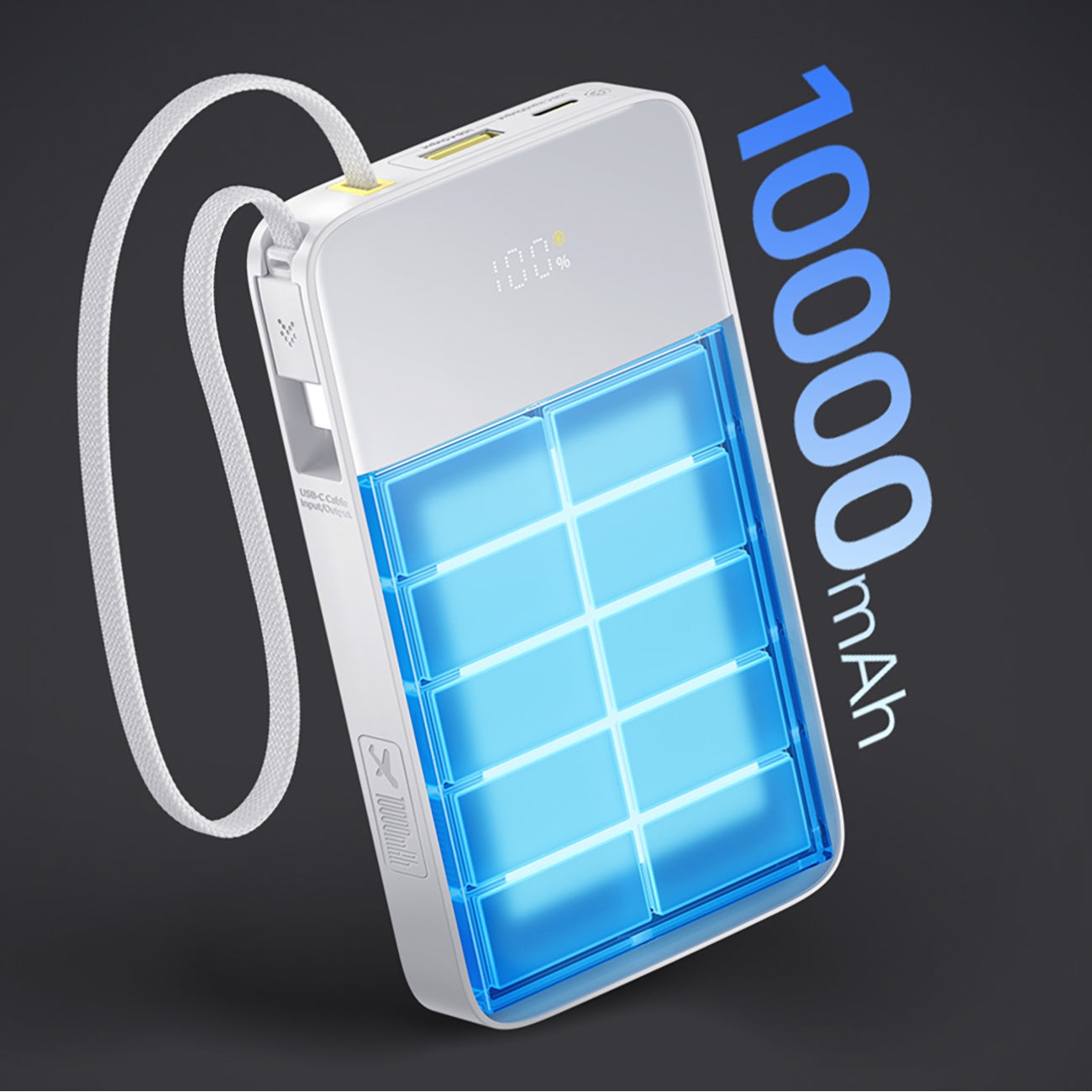 Baseus EnerFill FC51 Bipow2 Pro Powerbank 10000mAh 22.5W z wyświetlaczem cyfrowym i wbudowanym kablem