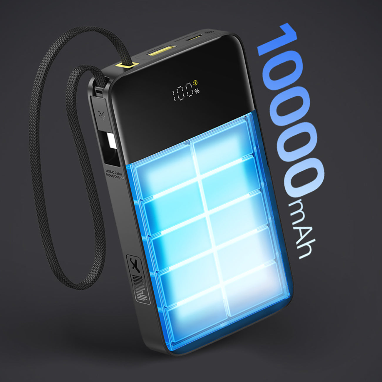 Powerbank Baseus EnerFill FC51 Bipow2 Pro 10000mAh 22.5W z wyświetlaczem cyfrowym i wbudowanym kablem