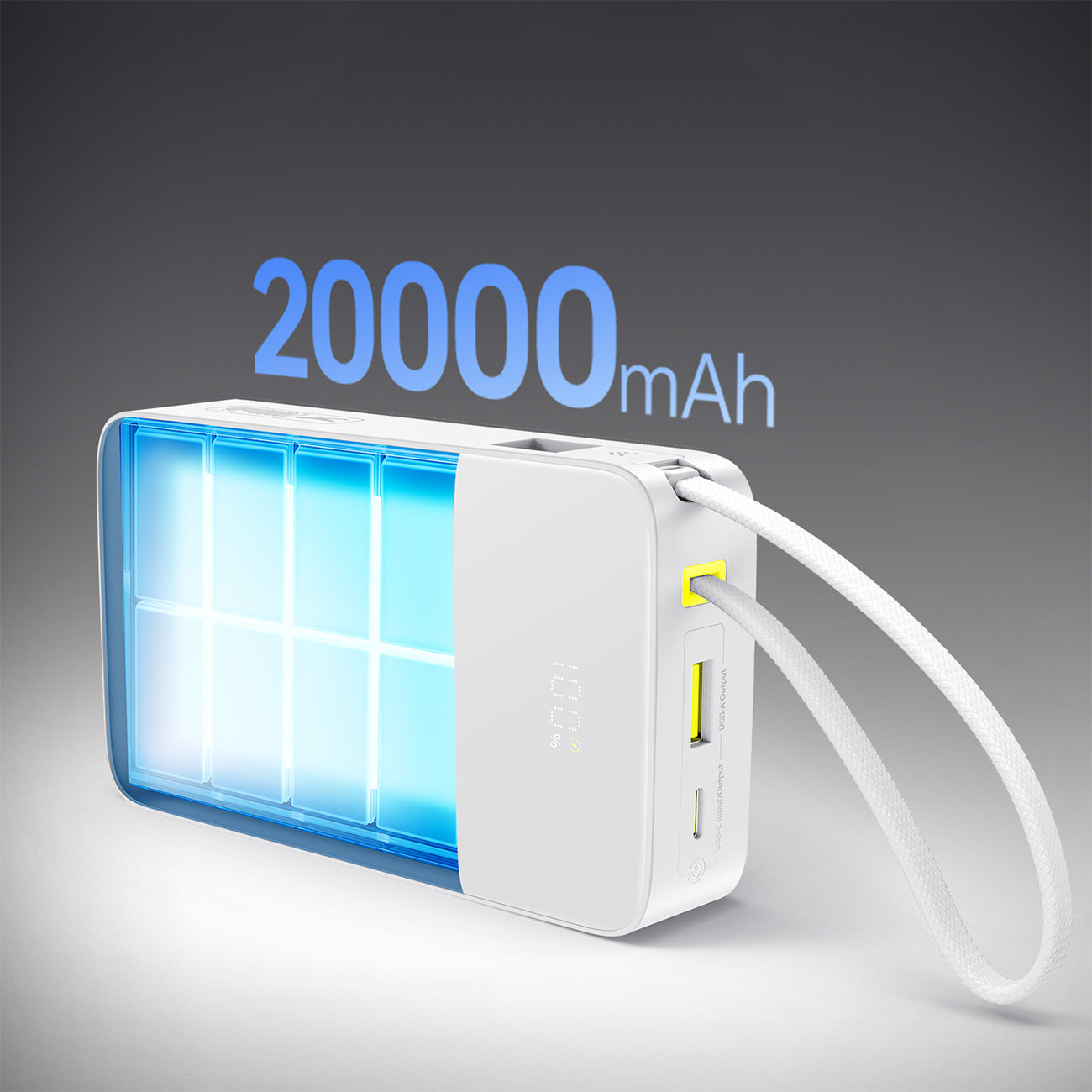 Powerbank Baseus EnerFill FC51 Bipow2 Pro 20000mAh 22.5W z wyświetlaczem cyfrowym i wbudowanym kablem