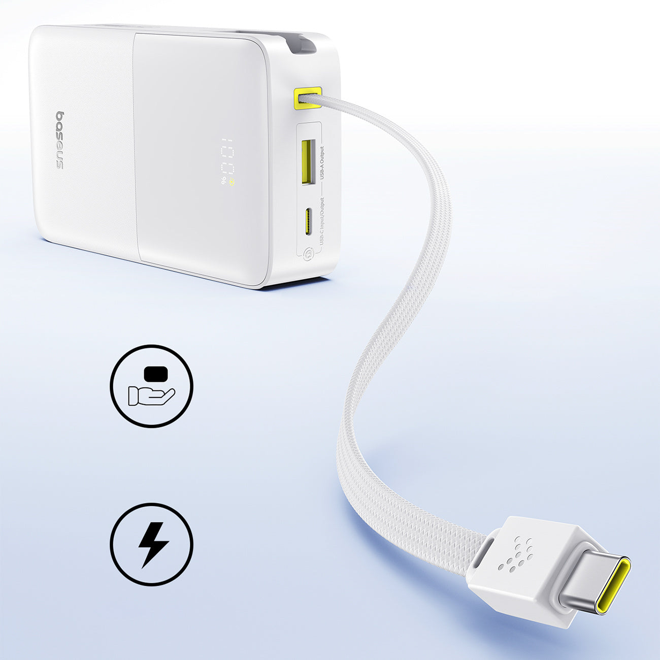 Powerbank Baseus EnerFill FC51 Bipow2 Pro 20000mAh 22.5W z wyświetlaczem cyfrowym i wbudowanym kablem